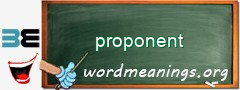 WordMeaning blackboard for proponent